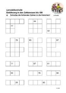 Vorschau mathe/zahlenraum/Lernzielkontrolle1 Zahlenraum bis 100.pdf